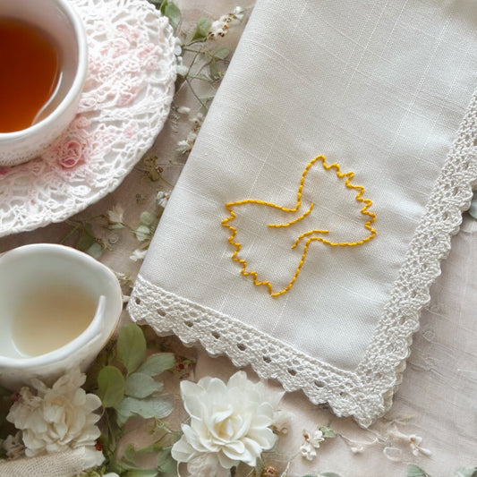 Farfalla Hand Embroidered Lace Napkin